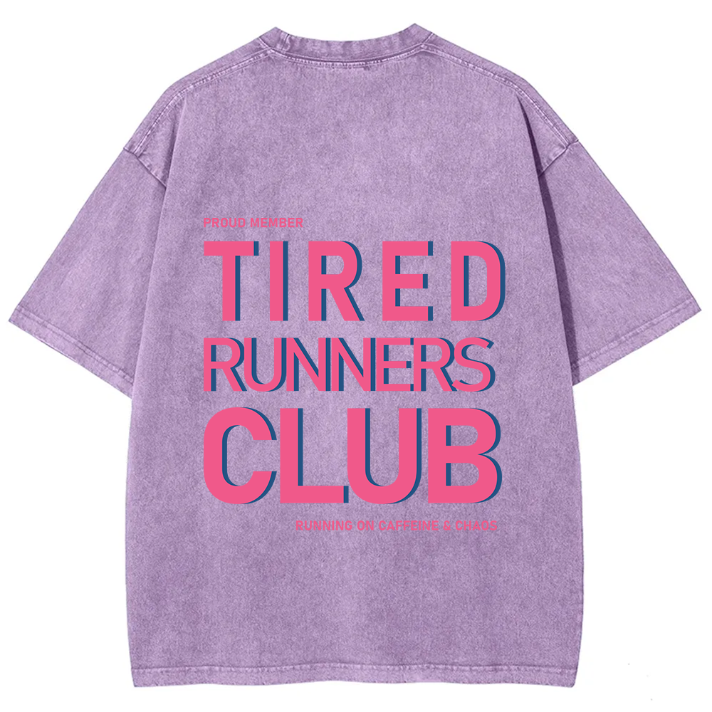 Tired Runners Club Unisex Fit Washed T-Shirt