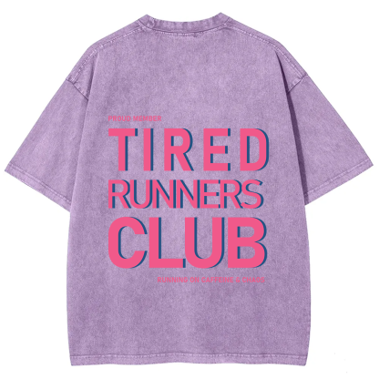 Tired Runners Club Unisex Fit Washed T-Shirt
