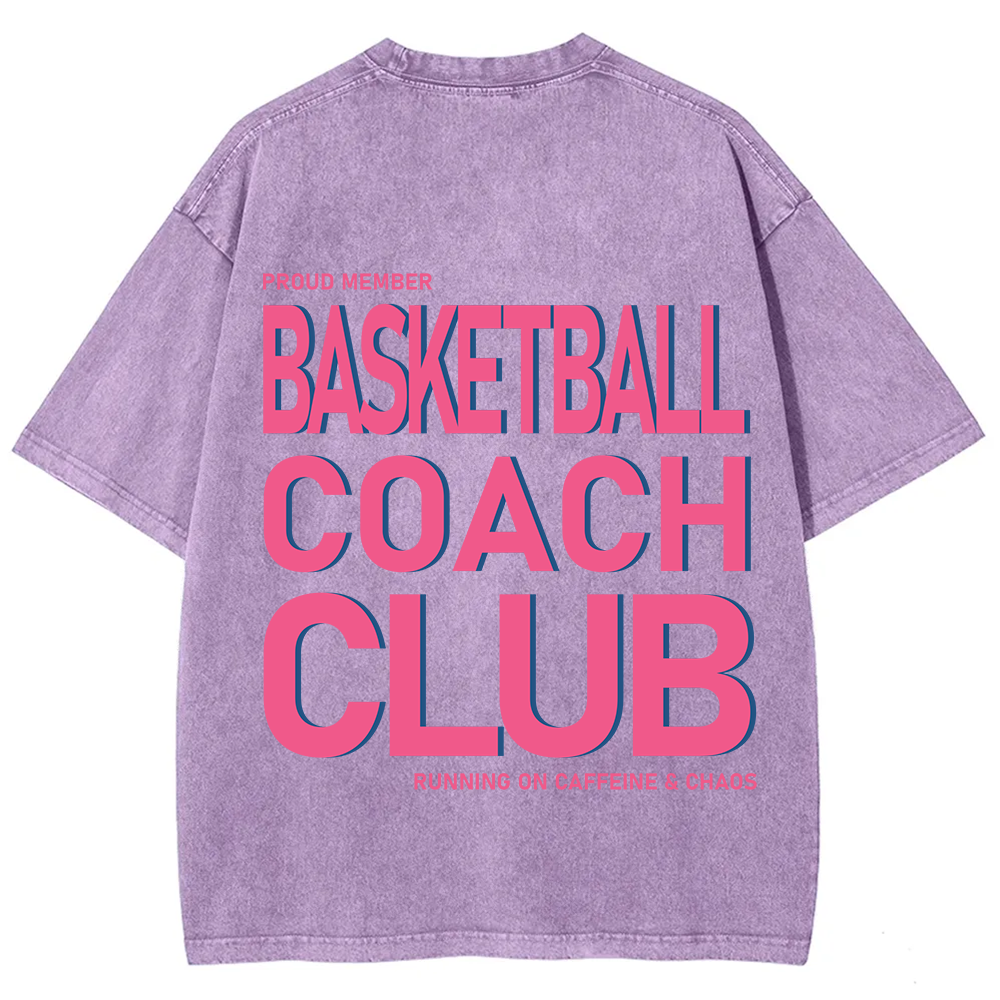 Basketball Coach Club Unisex Fit Washed T-Shirt