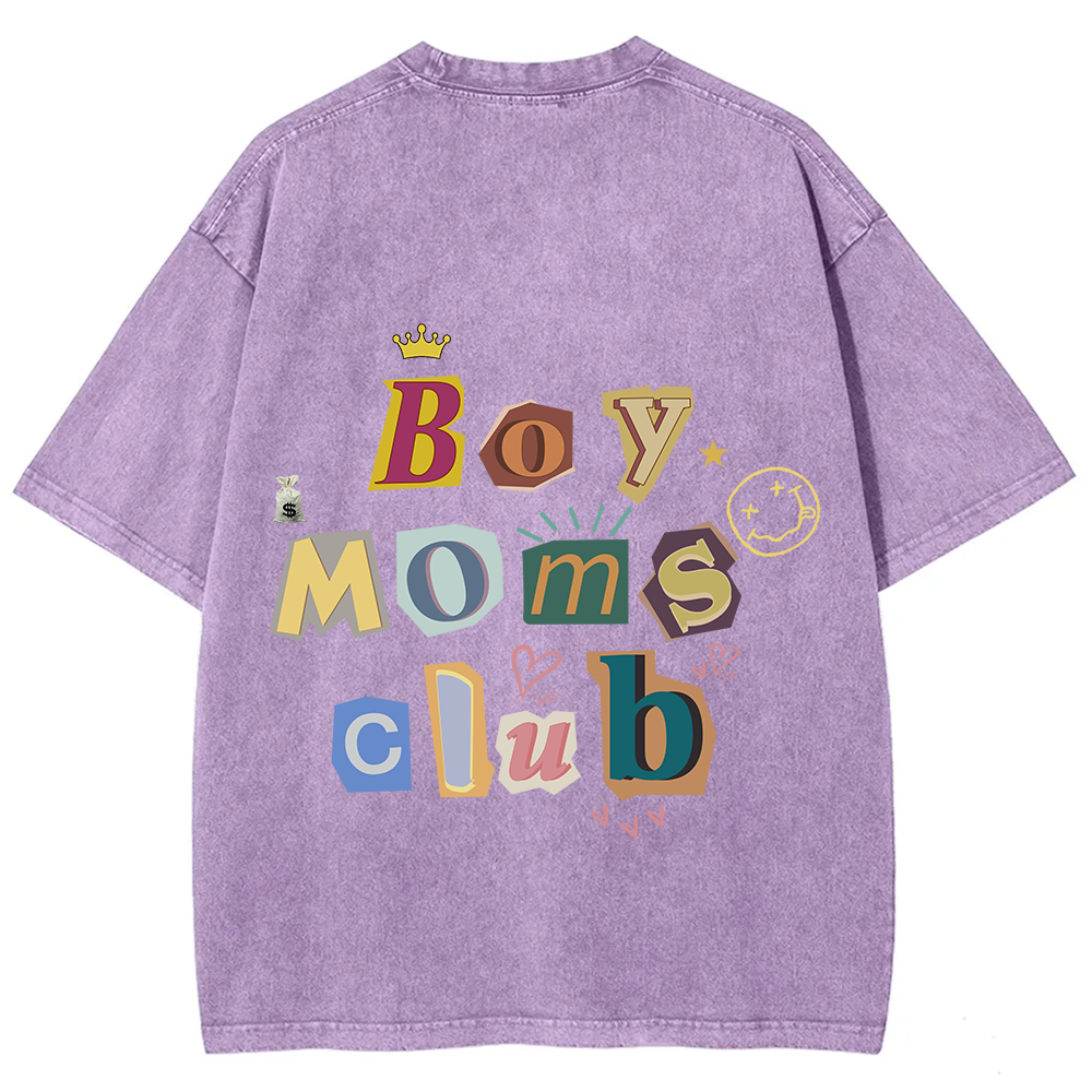 Boy Moms Club Unisex Fit Washed T-Shirt