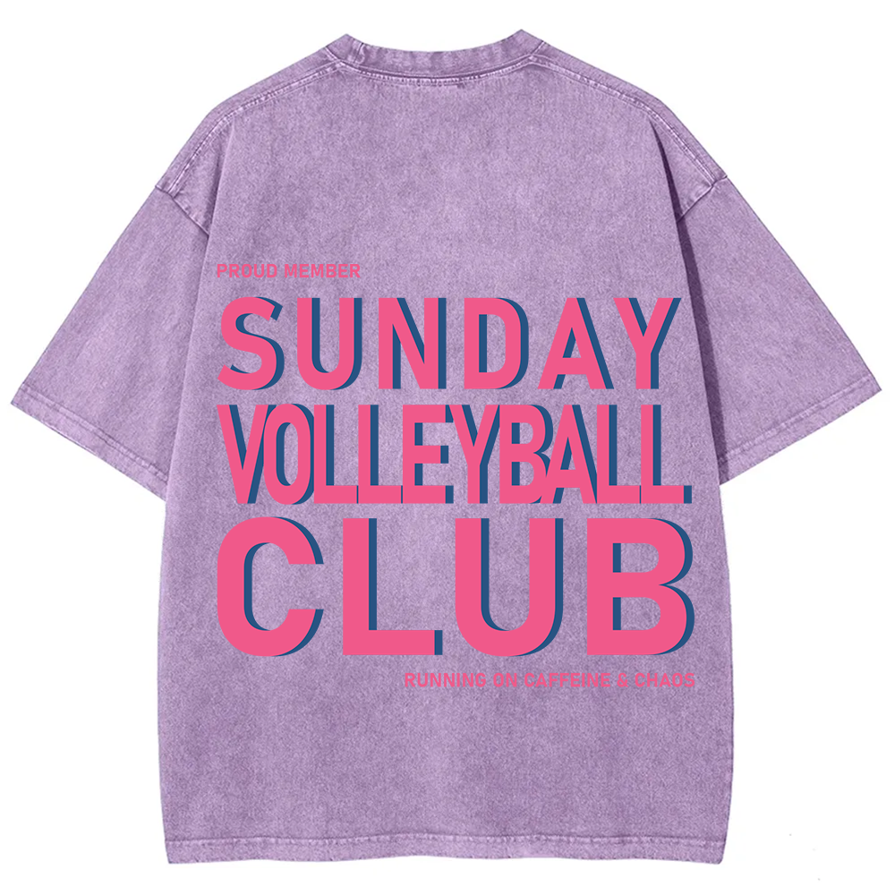 Sunday Volleyball Club Unisex Fit Washed T-Shirt
