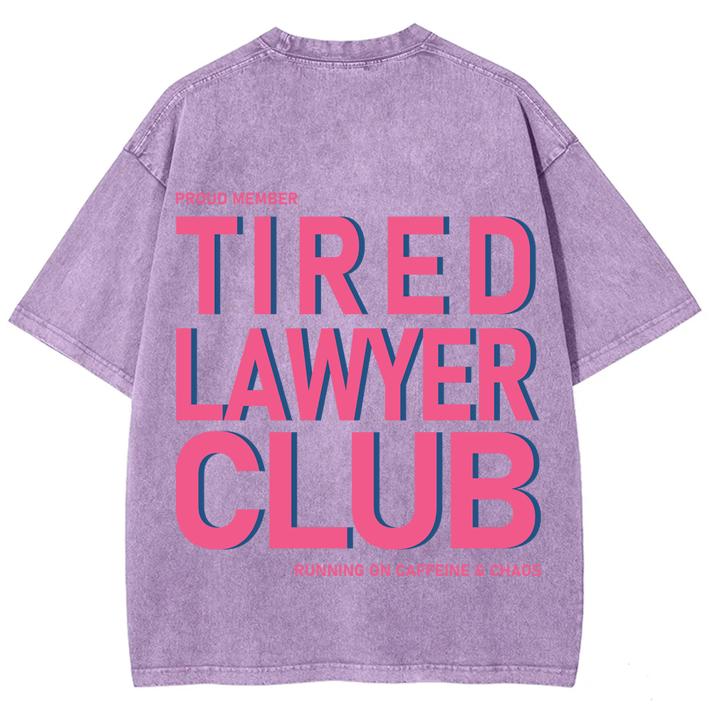 Tired Lawyer Club Unisex Fit Washed T-Shirt