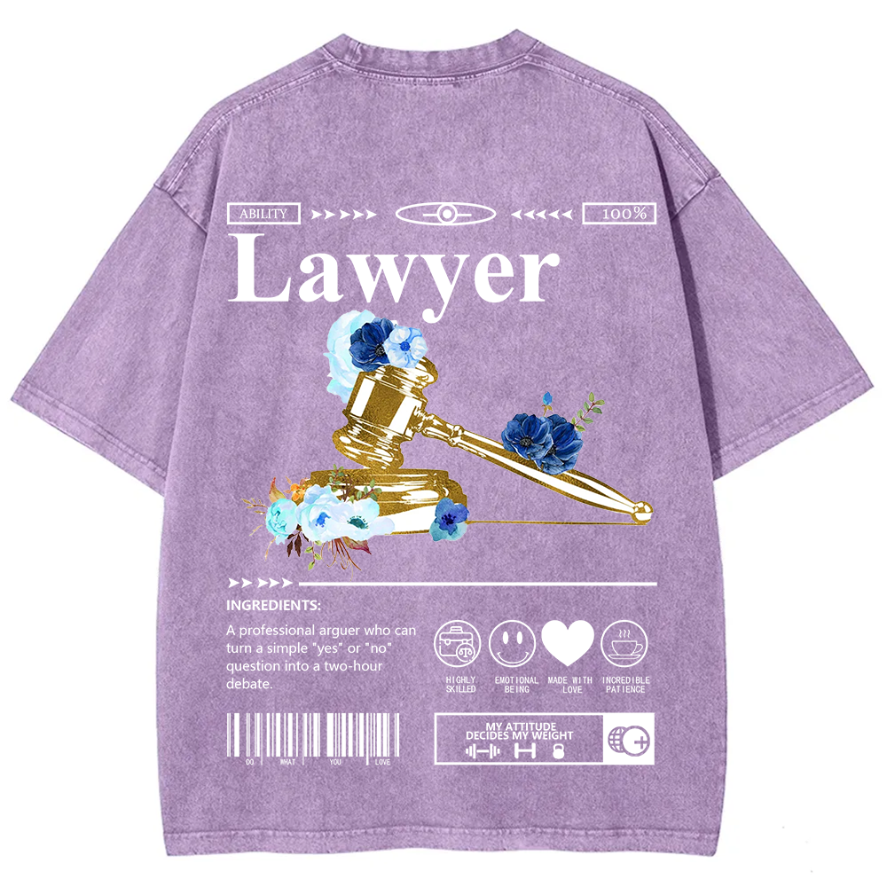 Lawyer Unisex Fit Washed T-Shirt?