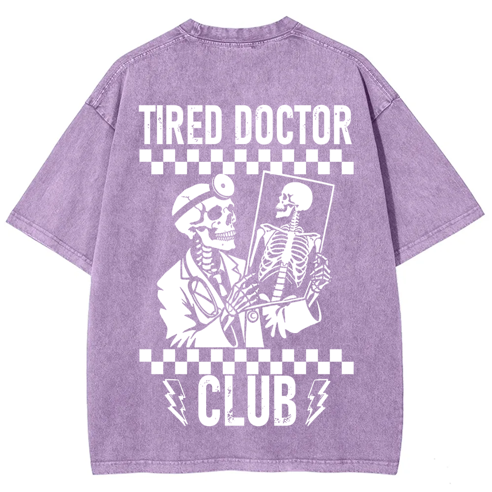 Tired Doctor Club Unisex Fit Washed T-Shirt