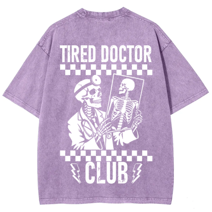 Tired Doctor Club Unisex Fit Washed T-Shirt