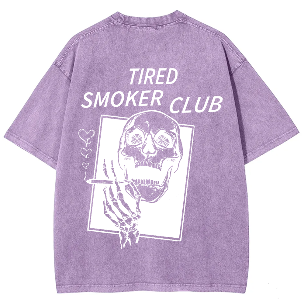 Tired Smoker Club Unisex Fit Washed T-Shirt