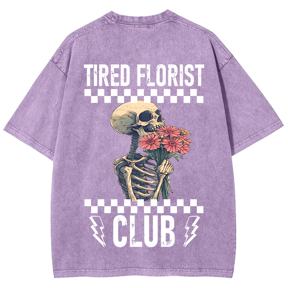 Tired Florist Club Unisex Fit Washed T-Shirt