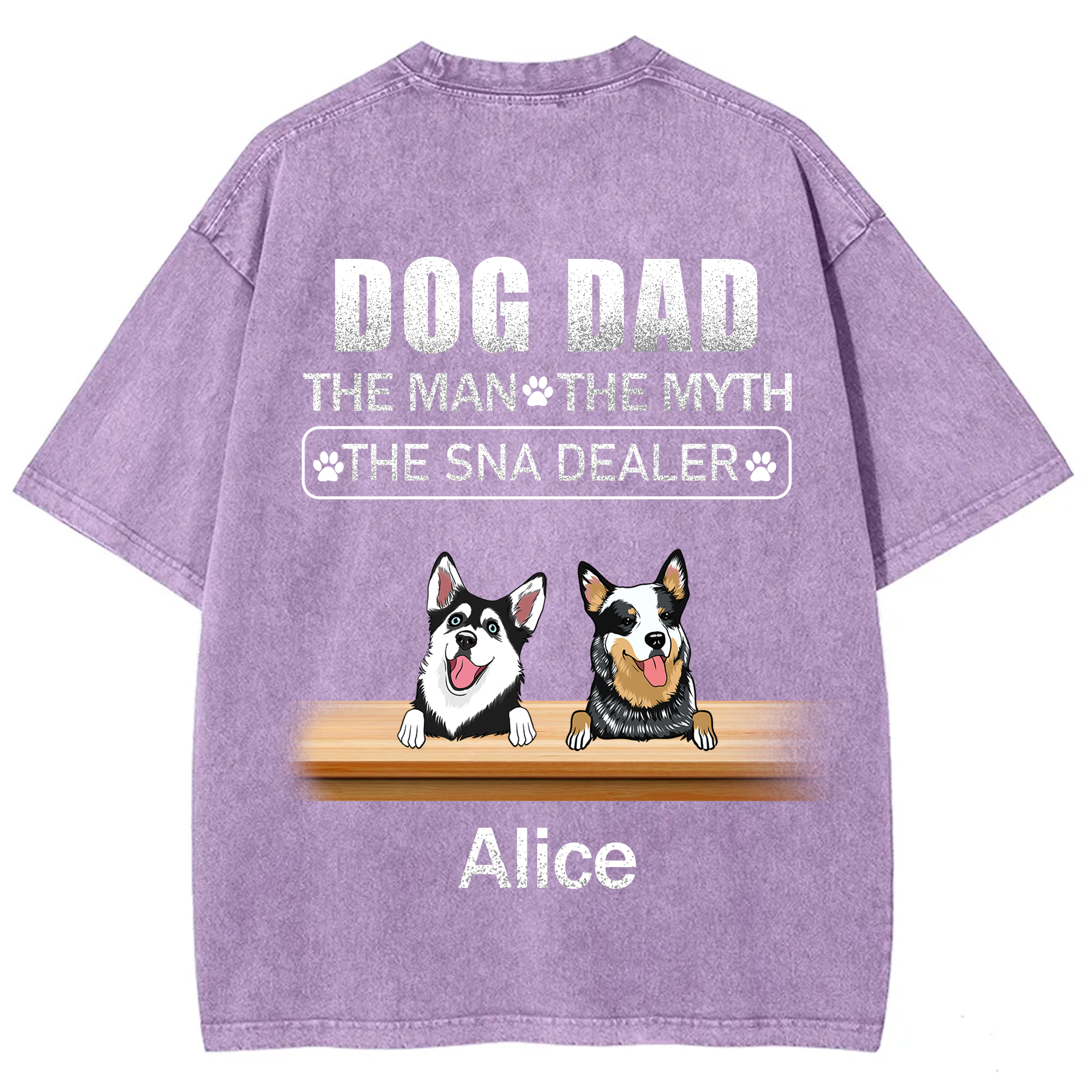 Dog Dad The Man The Myth The Snack Dealer - Personalized Custom Unisex  Washed T-shirt