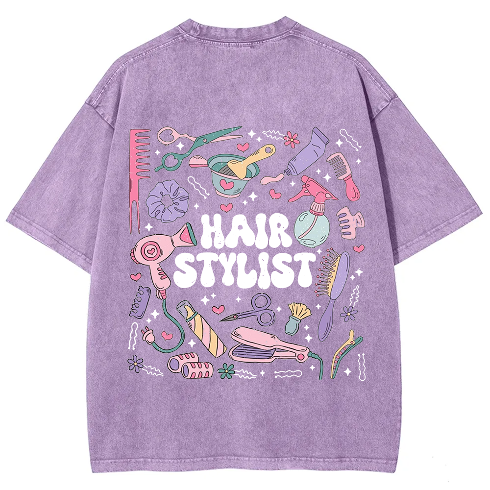 Hair Stylist Unisex Fit Washed T-Shirt