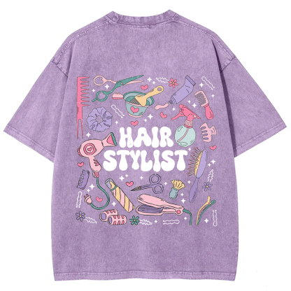 Hair Stylist Unisex Fit Washed T-Shirt