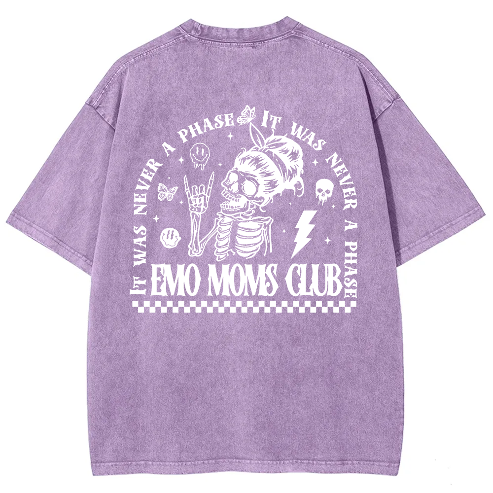 Emo Moms Club Unisex Fit Washed T-Shirt?