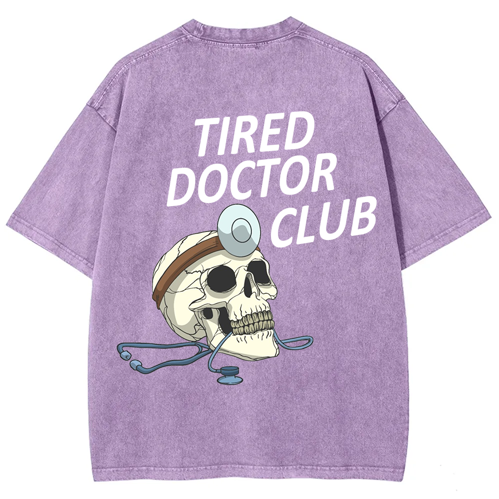 Tired Doctor Club Unisex Fit Washed T-Shirt