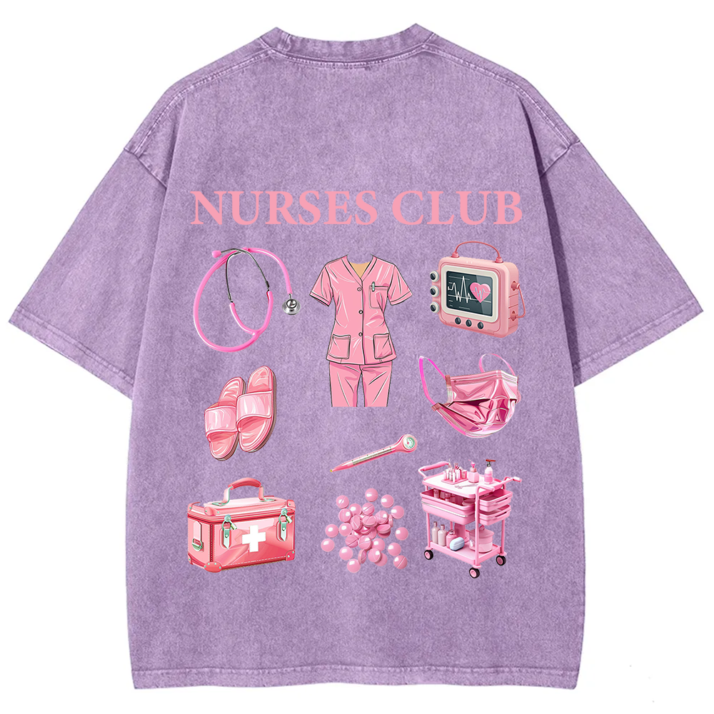 Nurses Club Unisex Fit Washed T-Shirt
