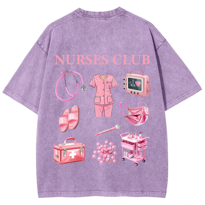 Nurses Club Unisex Fit Washed T-Shirt