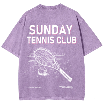 Sunday Tennis Club Unisex Fit Washed T-Shirt