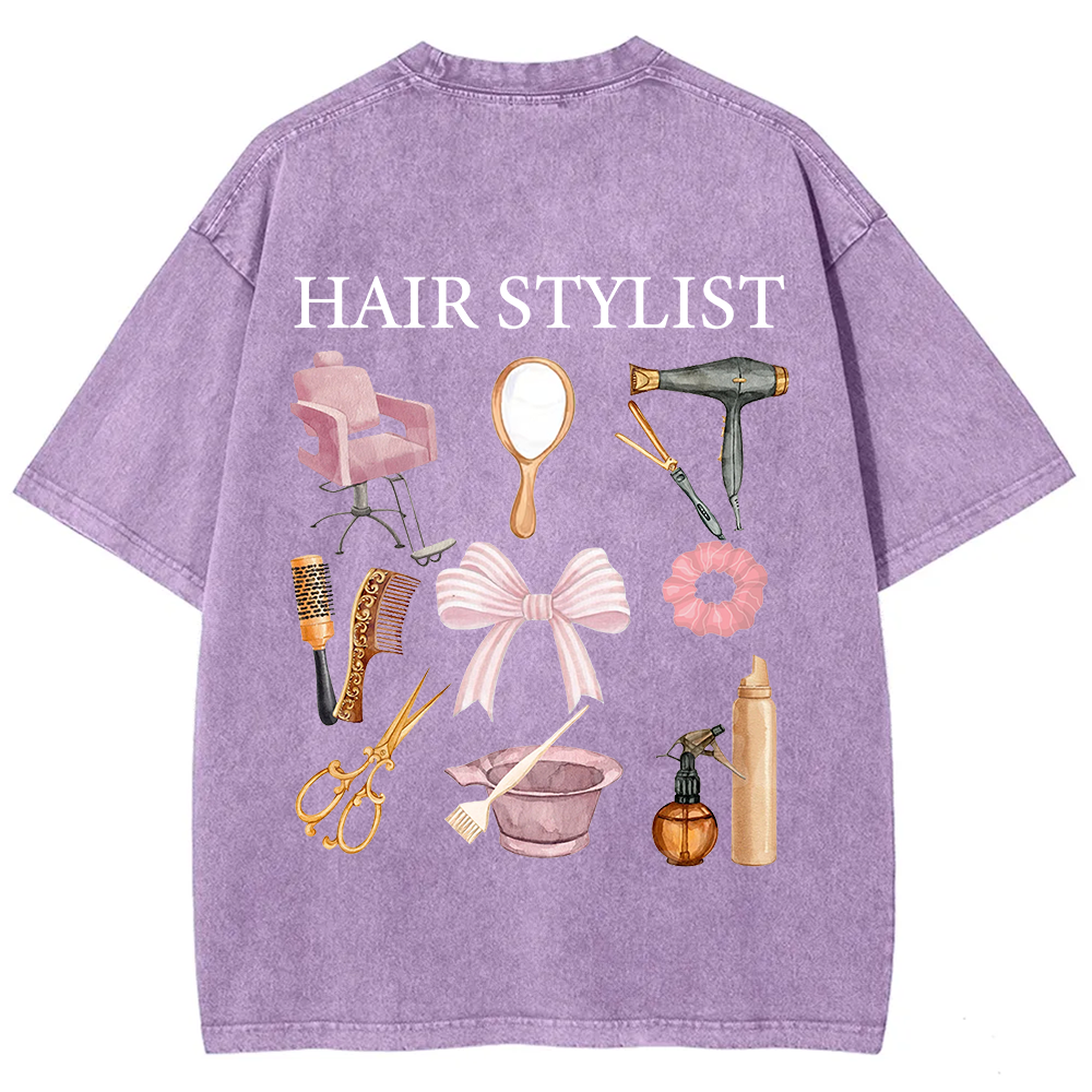 Hair Stylist Unisex Fit Washed T-Shirt