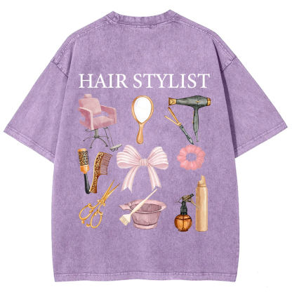 Hair Stylist Unisex Fit Washed T-Shirt