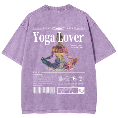 Yoga Lover Casual Washed T-Shirt