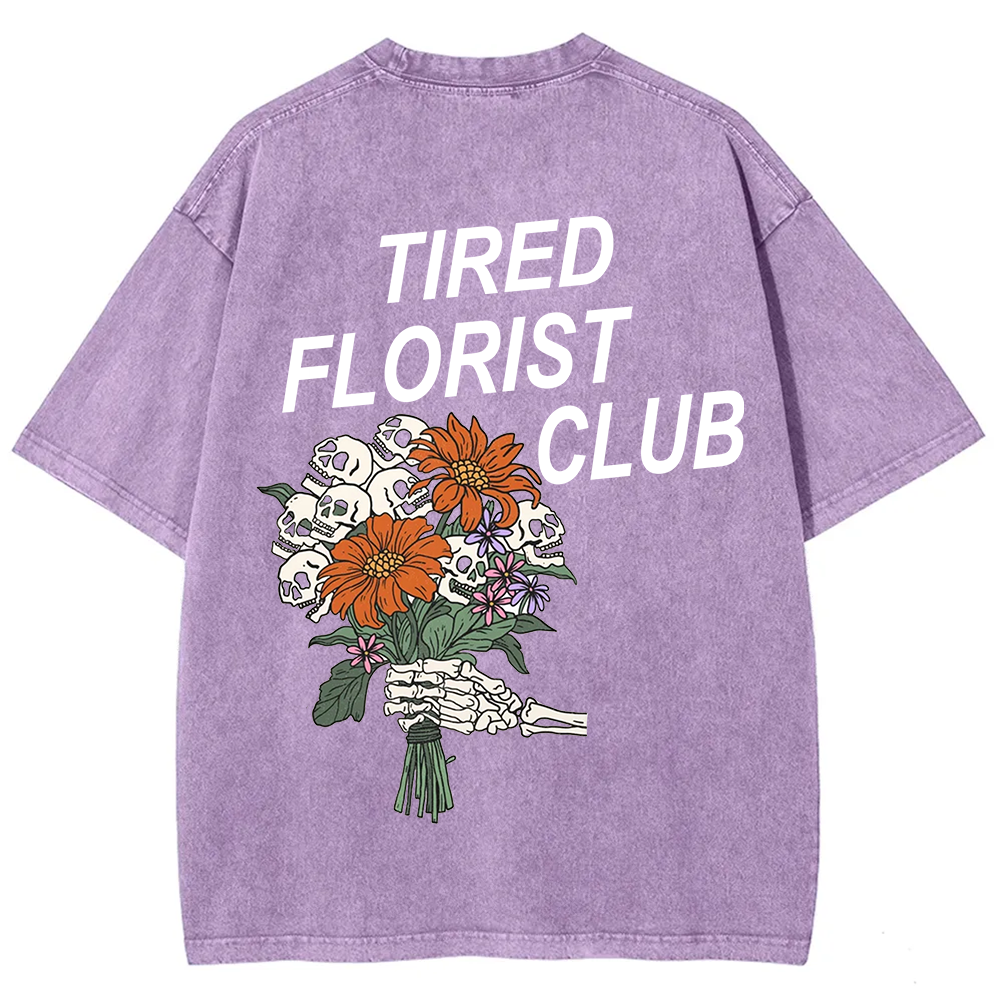 Tired Florist Club Unisex Fit Washed T-Shirt?