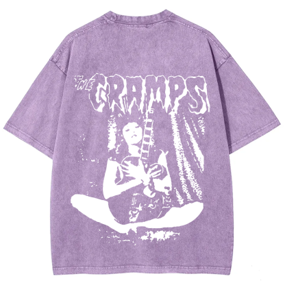 Unisex Vintage The Cramps Band Female guitarist t-Shirt