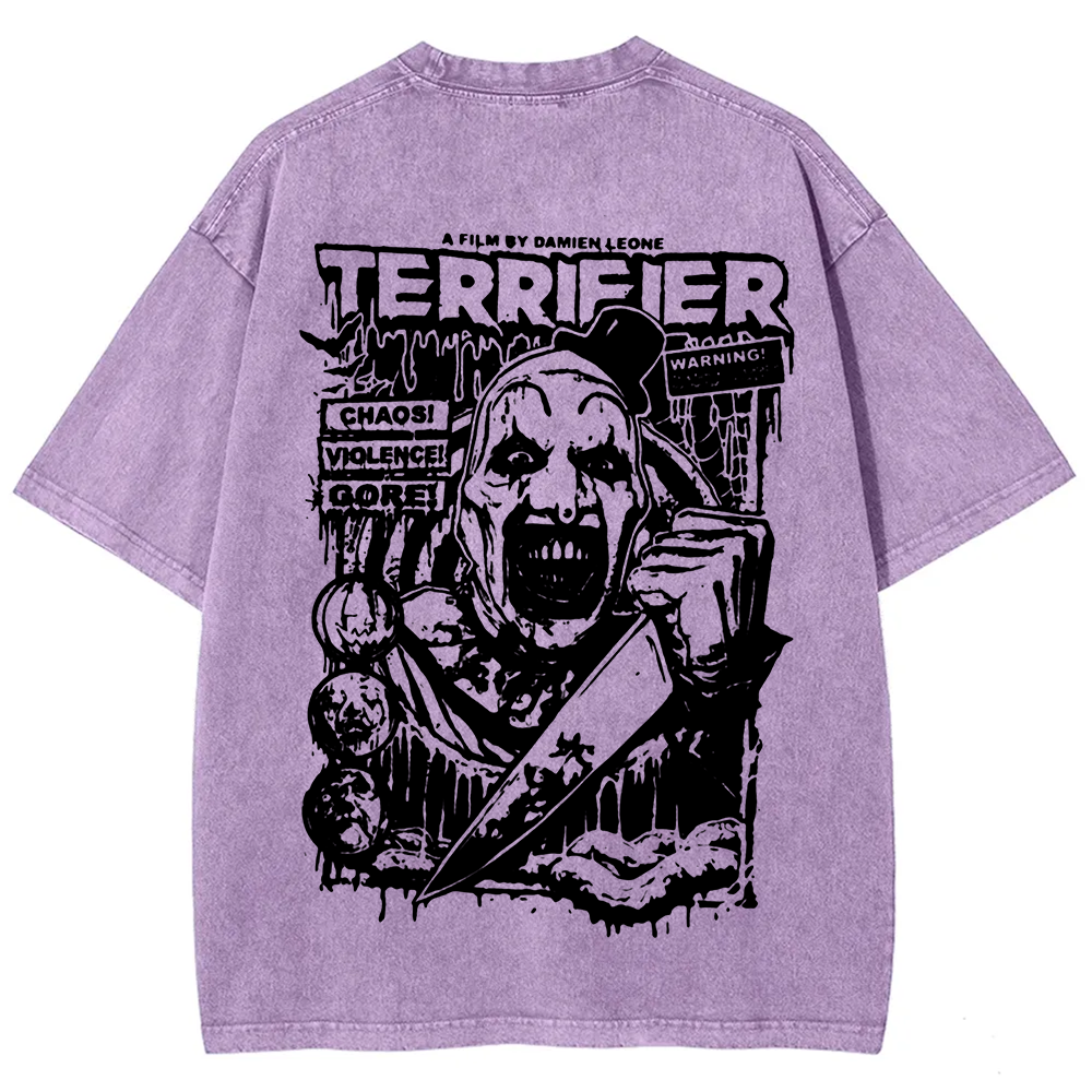 Unisex Vintage Terrifier Print Casual t-Shirt