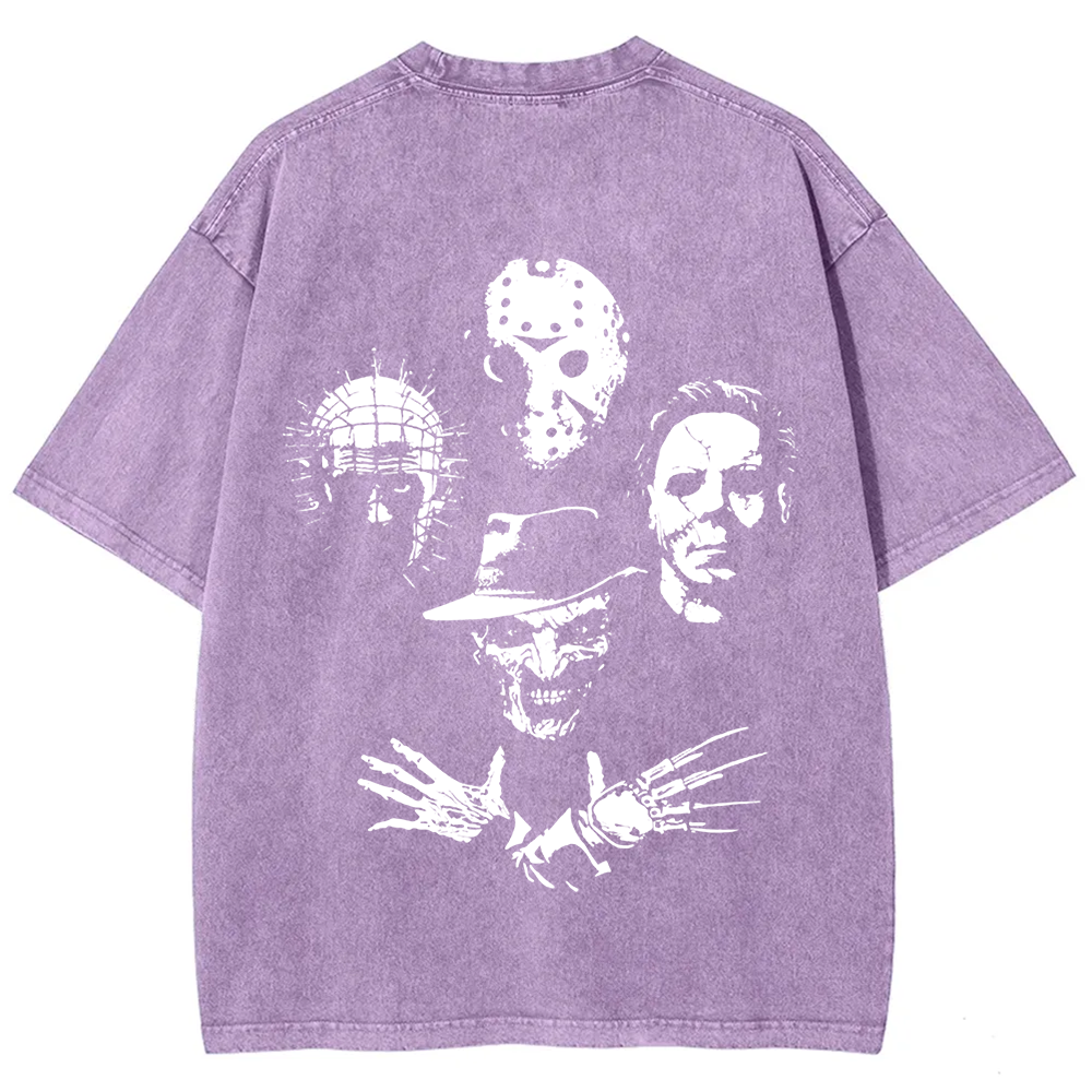 Horror Film t-Shirt Halloween Freddie Jason Hellraiser Grunge Rock Retro Black