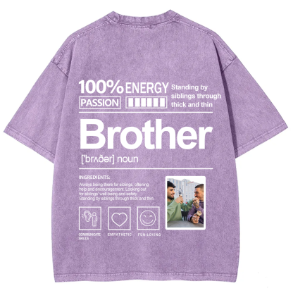 Addcustom Photo Brother Washed T-Shirt