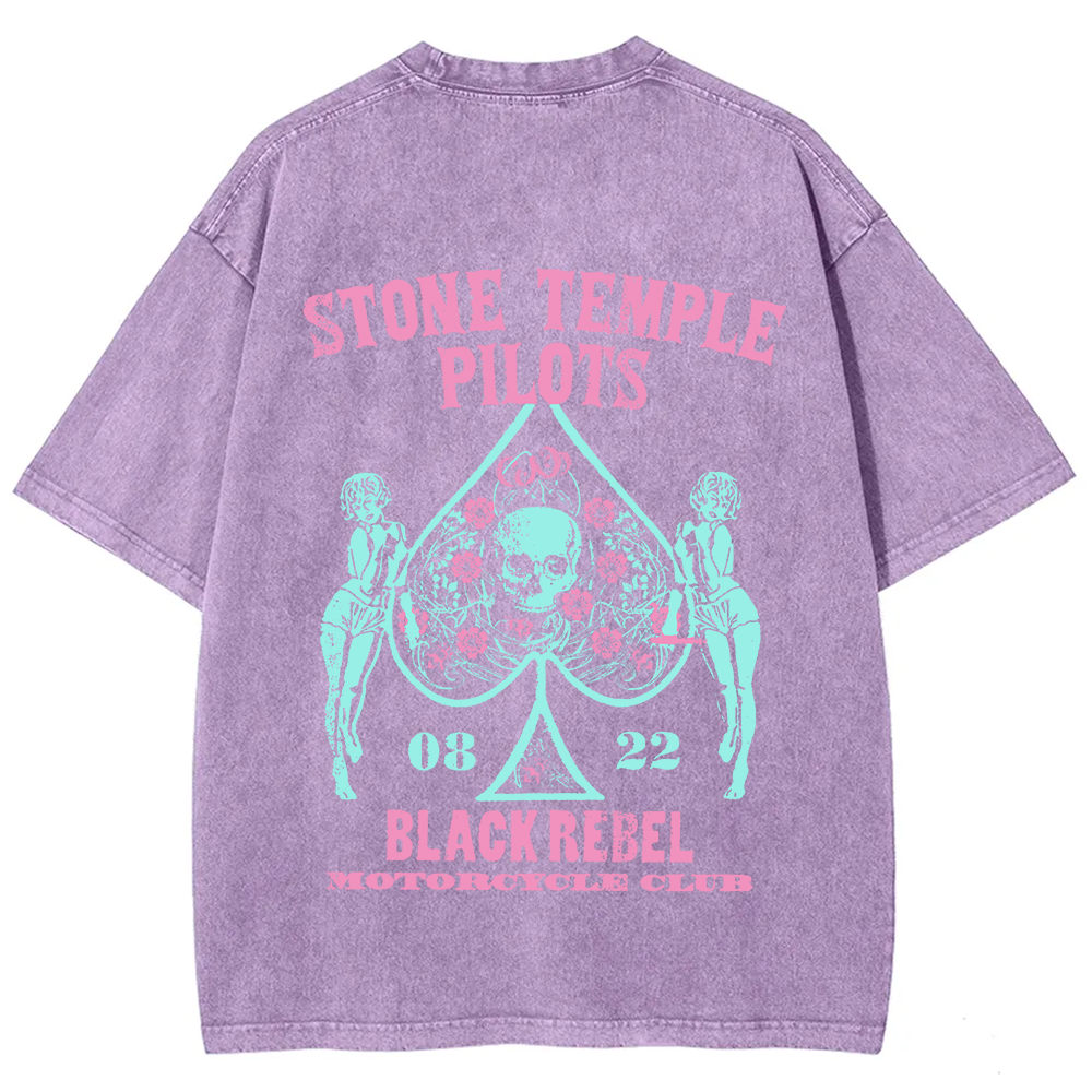 Unisex Washed Stone Temple Pilots Band t-Shirt
