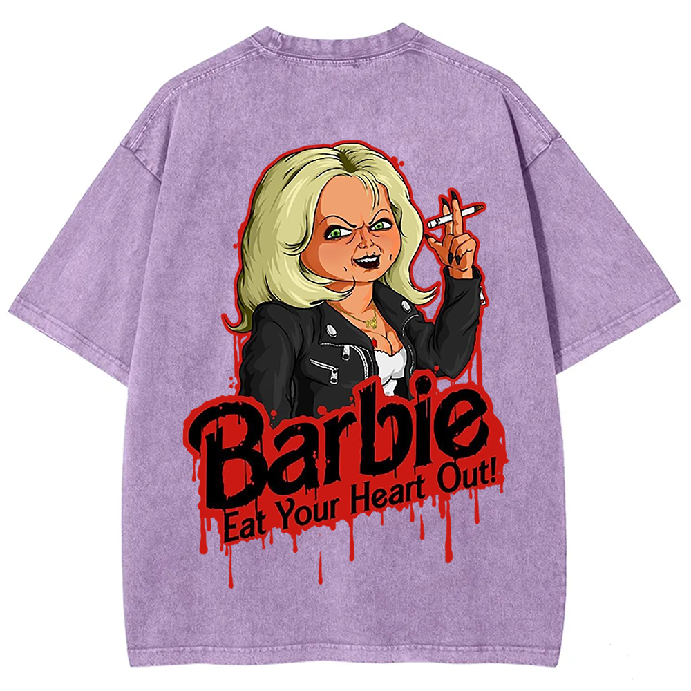 Unisex Casual chucky Barbie- Eat your heart out Printed t-Shirt