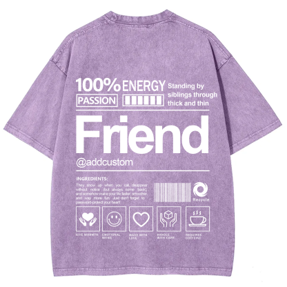 Friend Addcustom Washed T-Shirt