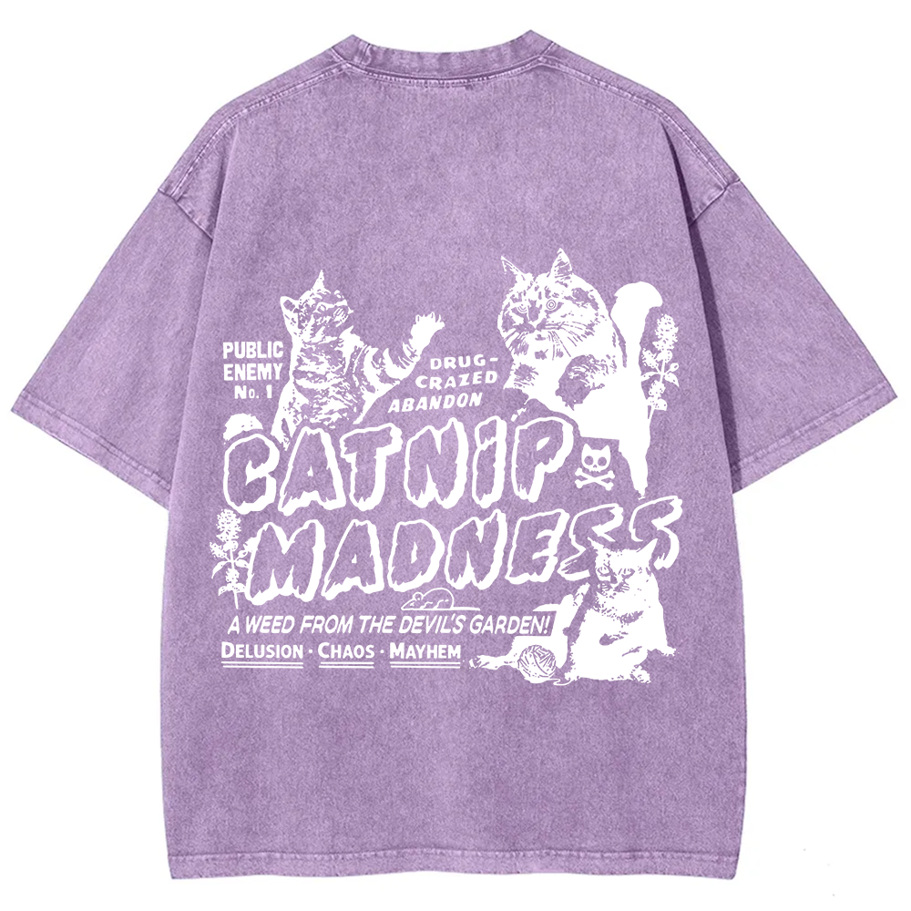 Unisex Vintage Washed catnip madness t-Shirt