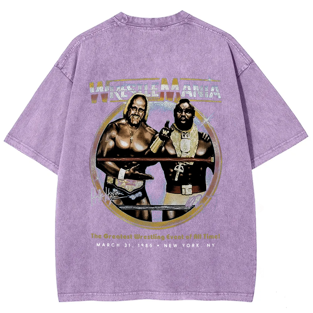 WWE Wrestle Mania - Hulk Hogan vs Mr T Casual Printed t-Shirt