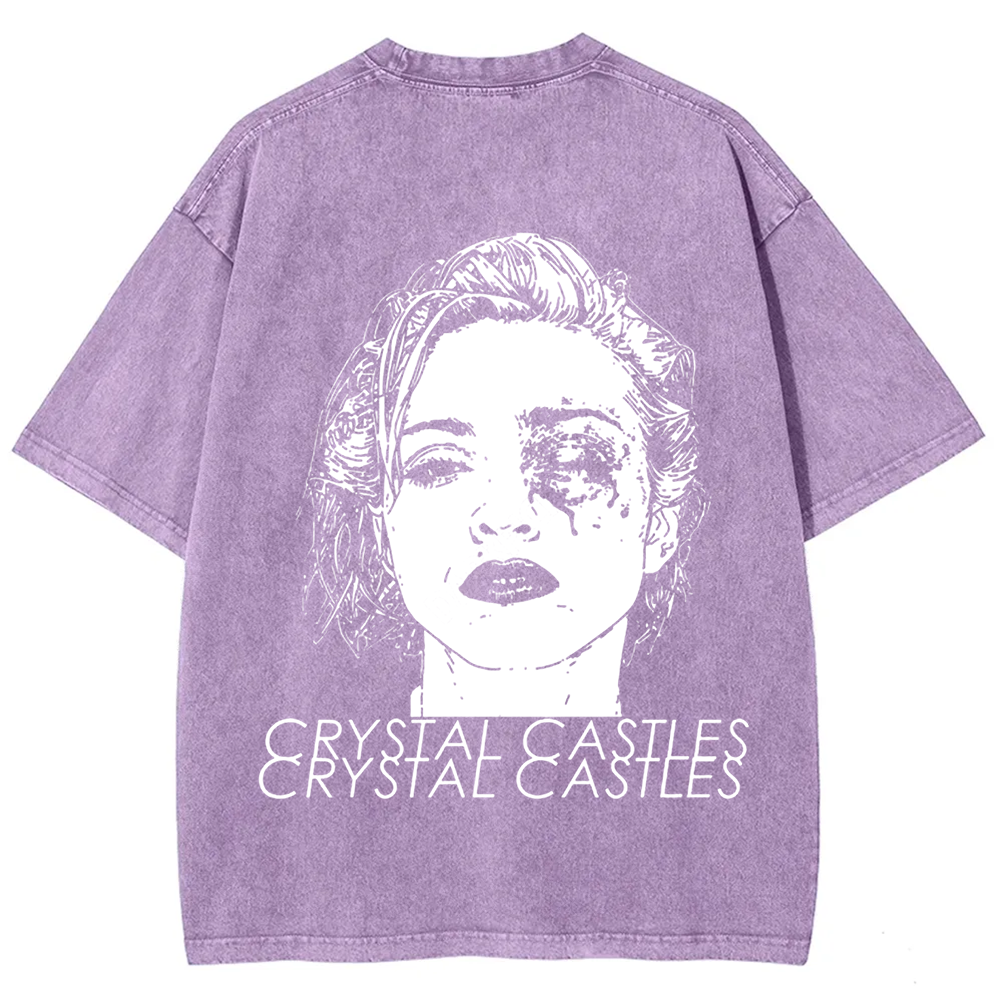 Unisex Washed Crystal Castles Band t-Shirt
