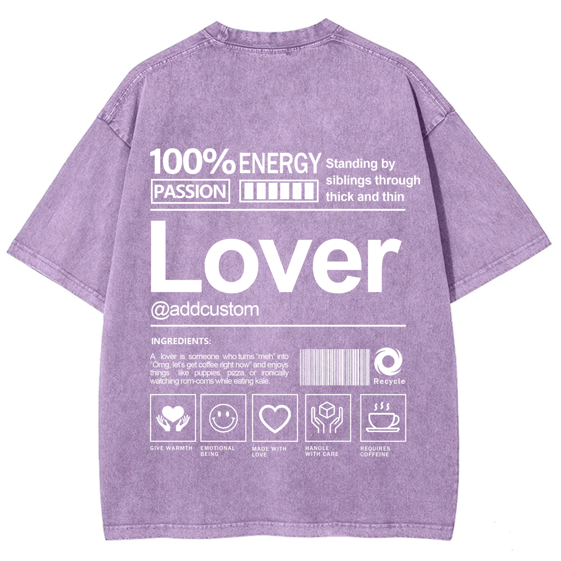 Lover Addcustom Washed T-Shirt