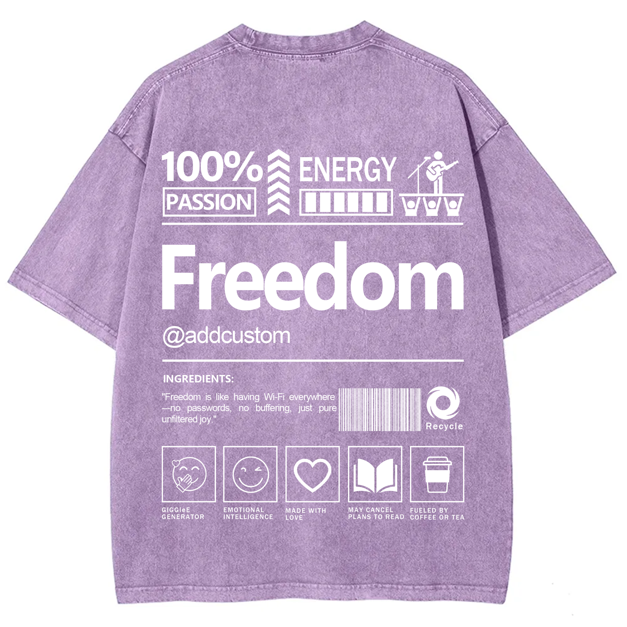 Freedom Addcustom Washed T-Shirt