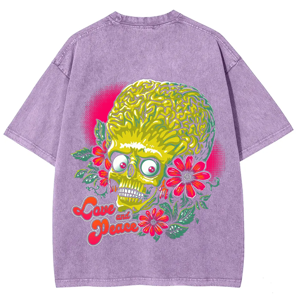 Unisex Vintage Washed  Love and Peace  t-Shirt