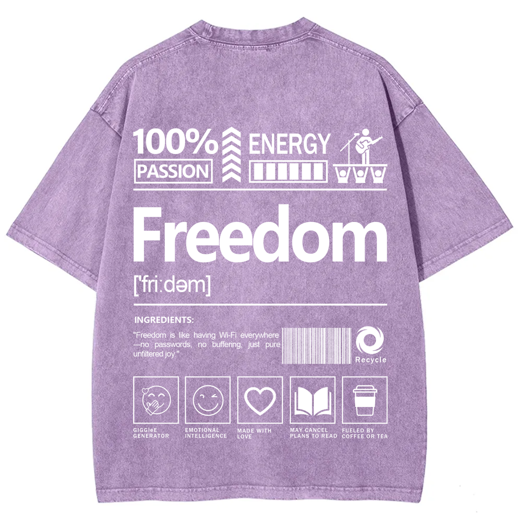 Freedom Unisex Fit Washed T-Shirt