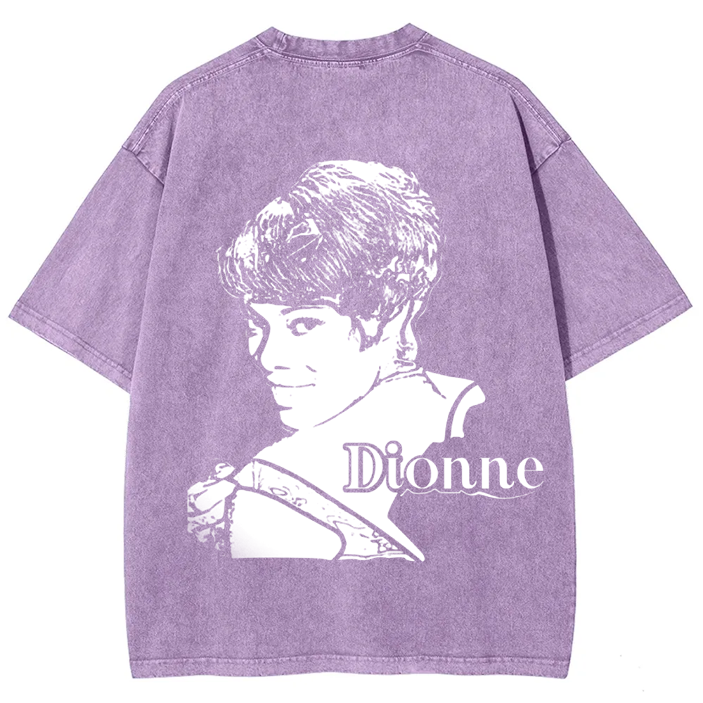 Unisex Vintage Washed  Dionne Warwick Singer  t-Shirt