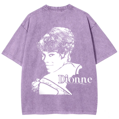 Unisex Vintage Washed  Dionne Warwick Singer  t-Shirt
