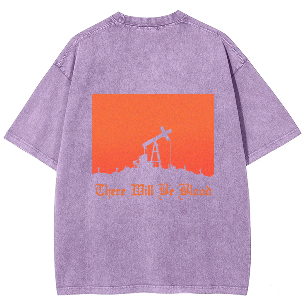 Unisex Vintage Washed  There will be blood， western movie t-Shirt