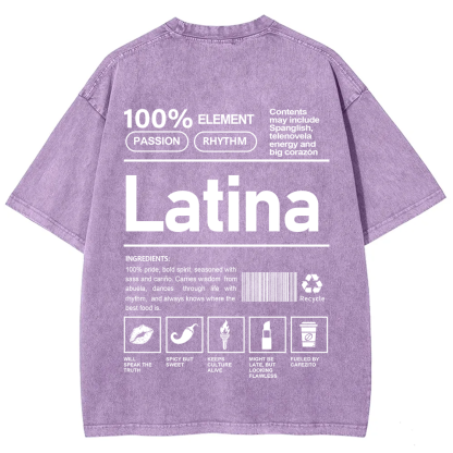 Latina Unisex Fit  Washed T-Shirt