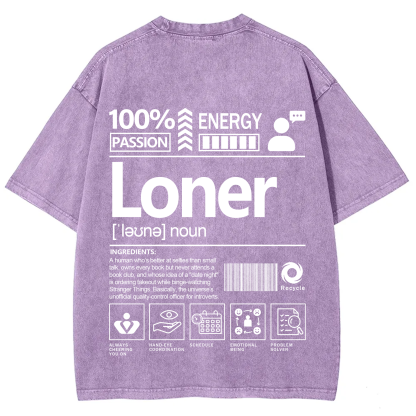 Loner Unisex Fit Washed T-Shirt