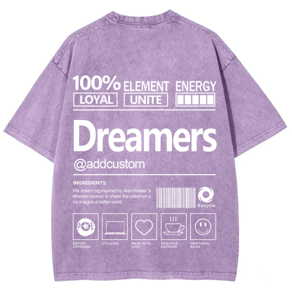 Dreamers Addcustom Unisex Fit Washed T-Shirt