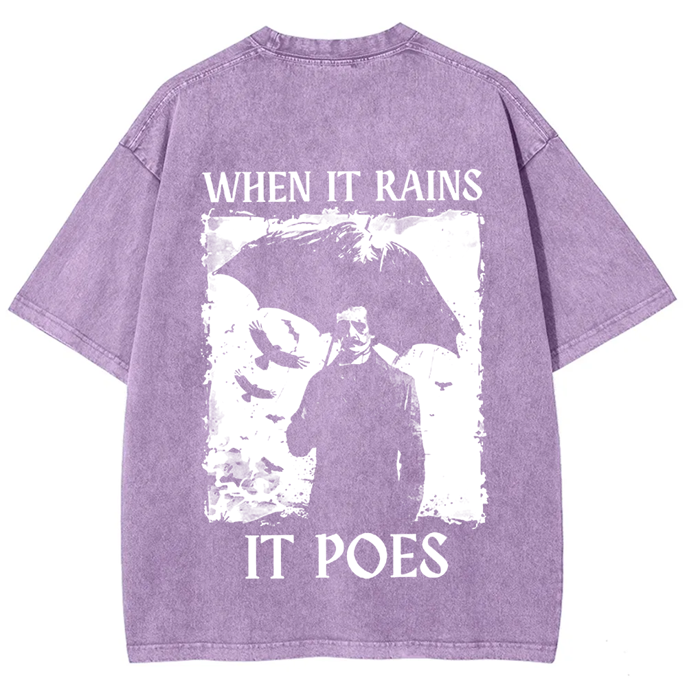 Unisex Vintage Edgar Allan Poe Musicians When It Rains It Pours t-Shirt