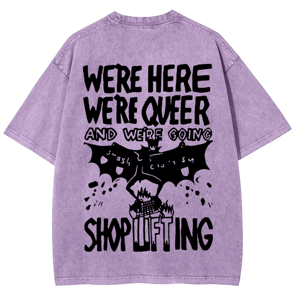 Unisex Vintage  We are Here， We are  Queer t-Shirt