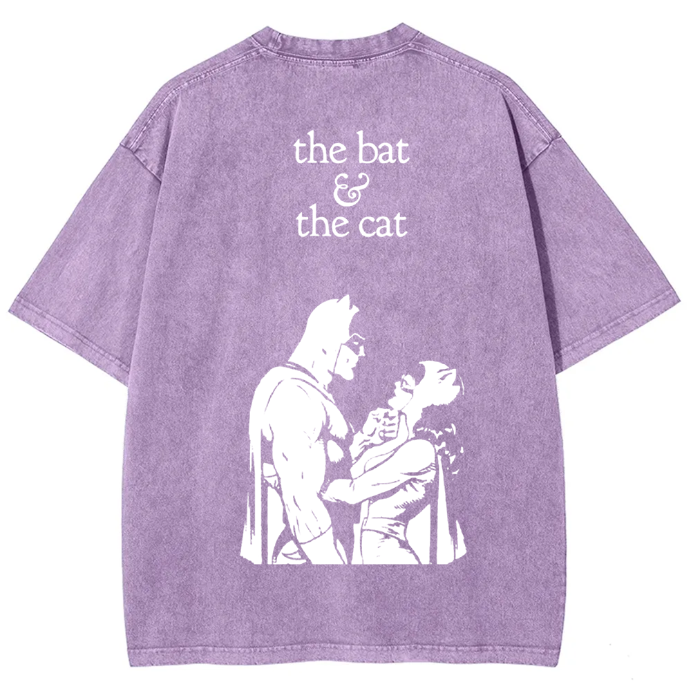 Unisex Vintage  Batman & Cat Woman comic art t-Shirt