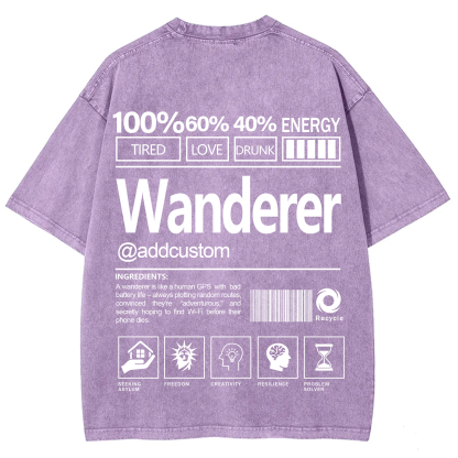 Wanderer Addcustom Unisex Fit Washed T-Shirt