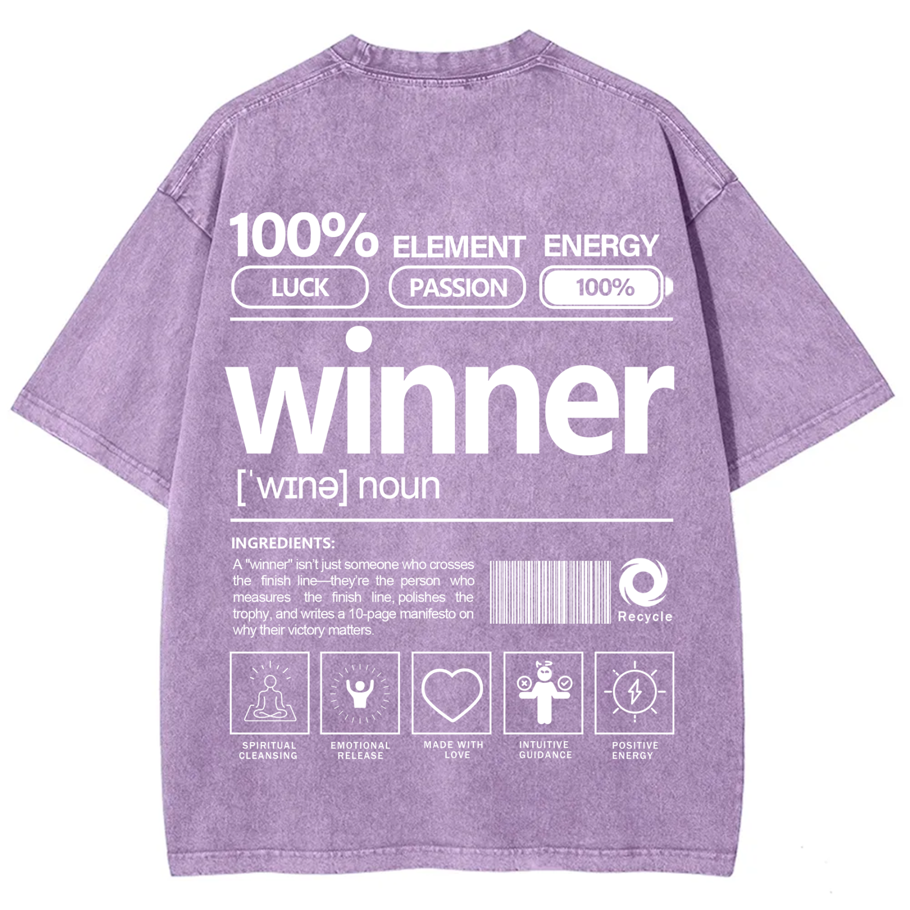 Winner Unisex Fit Washed T-Shirt