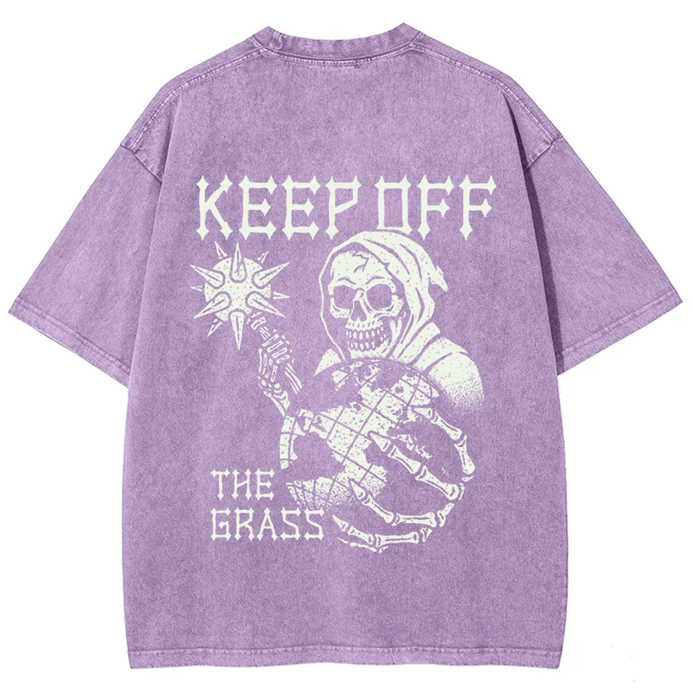 Unisex Vintage Keep Off The Grass Skull t-Shirt
