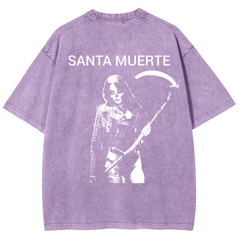 Unisex Vintage Santa Muerte Art Illustration t-Shirt